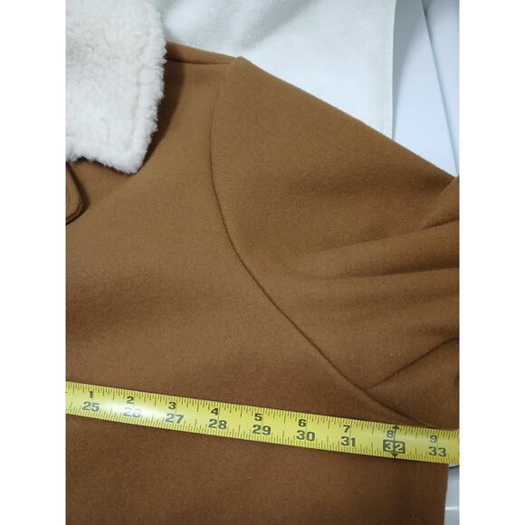 Old Navy Coat Plus Size 4X Rust Brown Wool Sherpa Collar Preppy Equestrian Boho - Picture 9 of 13